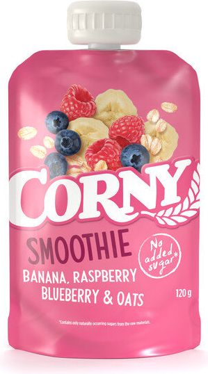 6x CORNY Smoothie banán, maliny, borůvky, ovesné vločky 120 g - obrázek 2