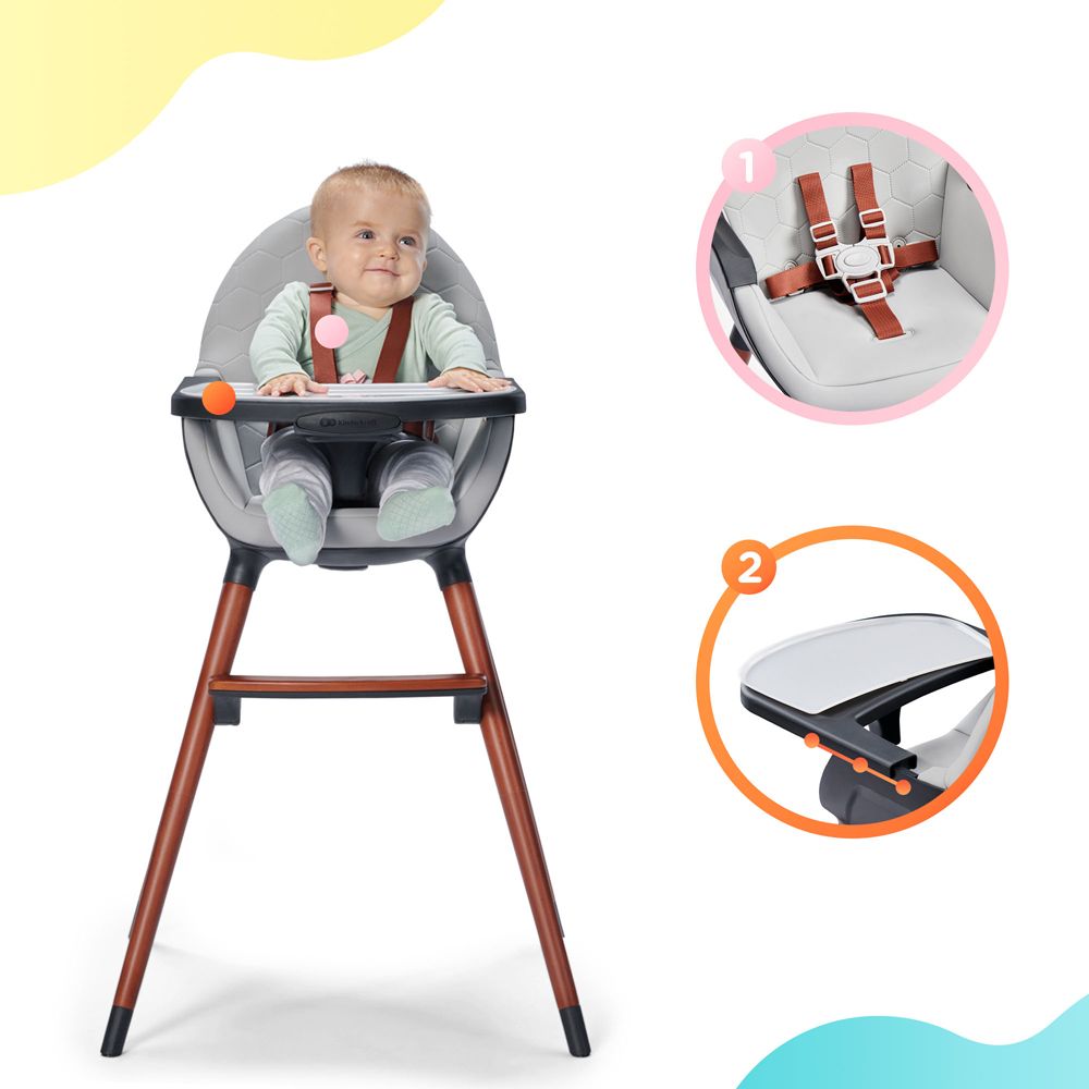 KINDERKRAFT Židlička jídelní FINIX Grey - obrázek 13