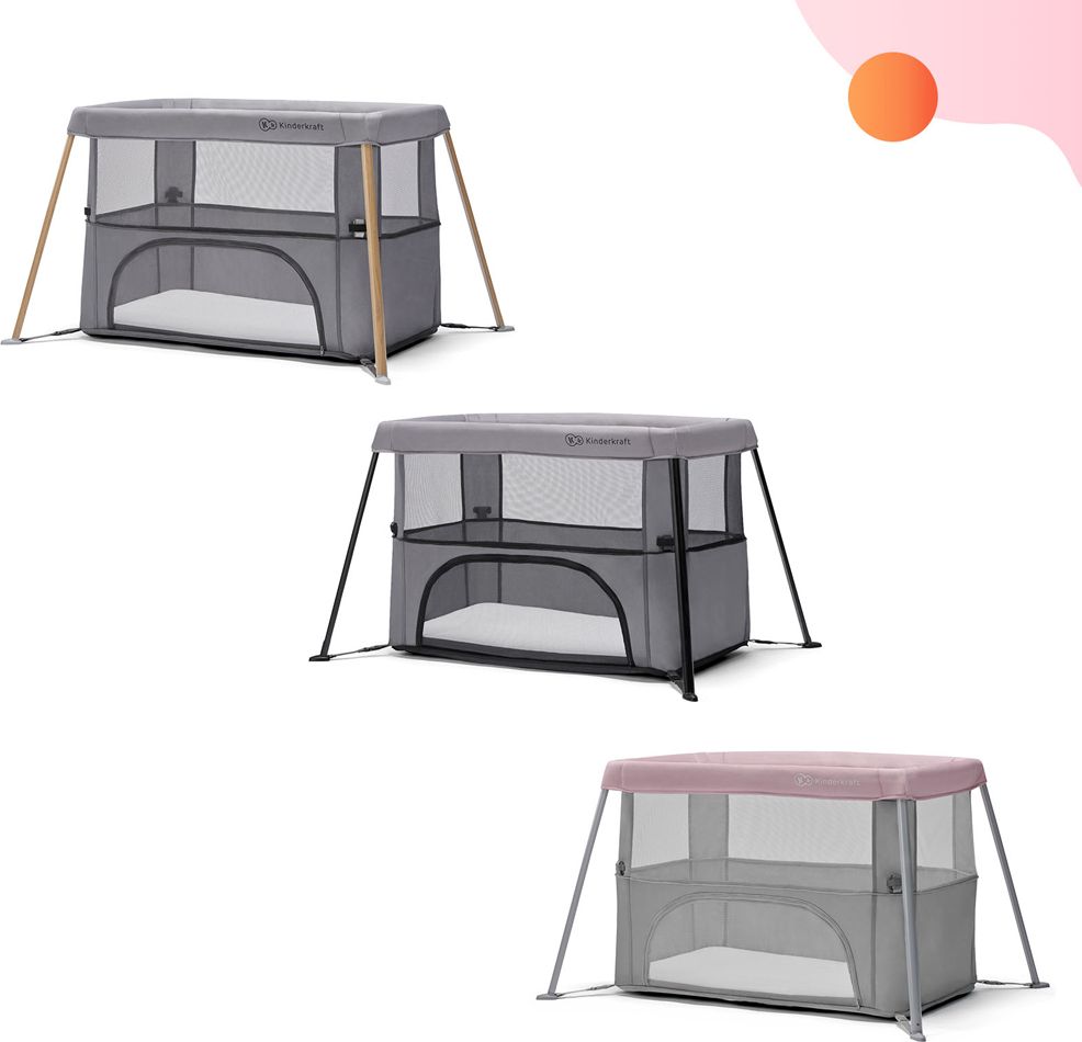KINDERKRAFT Postýlka dětská 2v1 MOVI Grey - obrázek 12