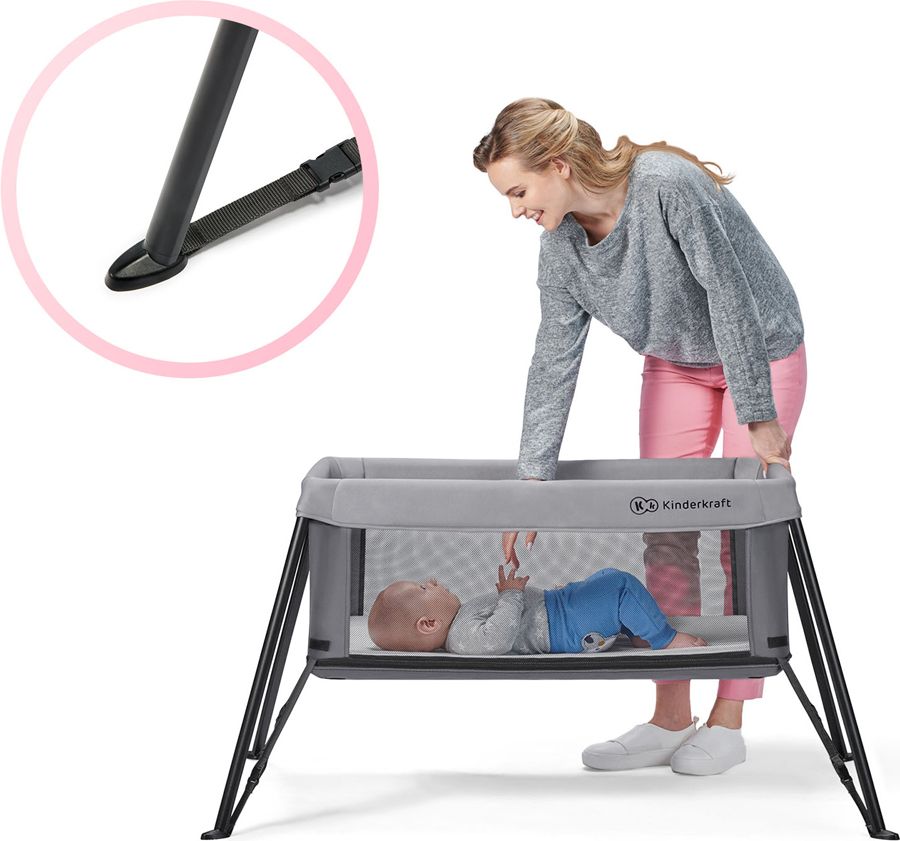 KINDERKRAFT Postýlka dětská 2v1 MOVI Grey - obrázek 18