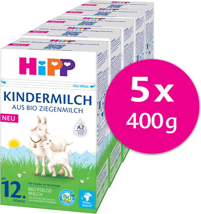 5x HiPP 3 BIO Kozí mléko Junior od ukončeného 11. měsíce 400 g - obrázek 1