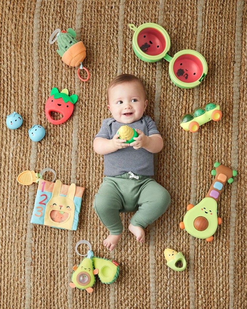 SKIP HOP Hračka Buben 2v1 Farmstand Melon Drum 6m+ - obrázek 12
