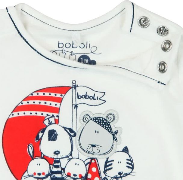 BOBOLI Letní overálek ala tričko s kraťasama, 62 cm - potisk, kluci - obrázek 2