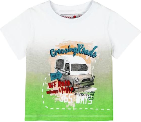 BOBOLI Triko krátký rukáv auto, 86 cm - bílá/zelená, kluci - obrázek 4