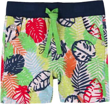 BOBOLI Chlapecké bavlněné kraťasy listy, 68 cm - zelená/potisk, kluci - obrázek 4