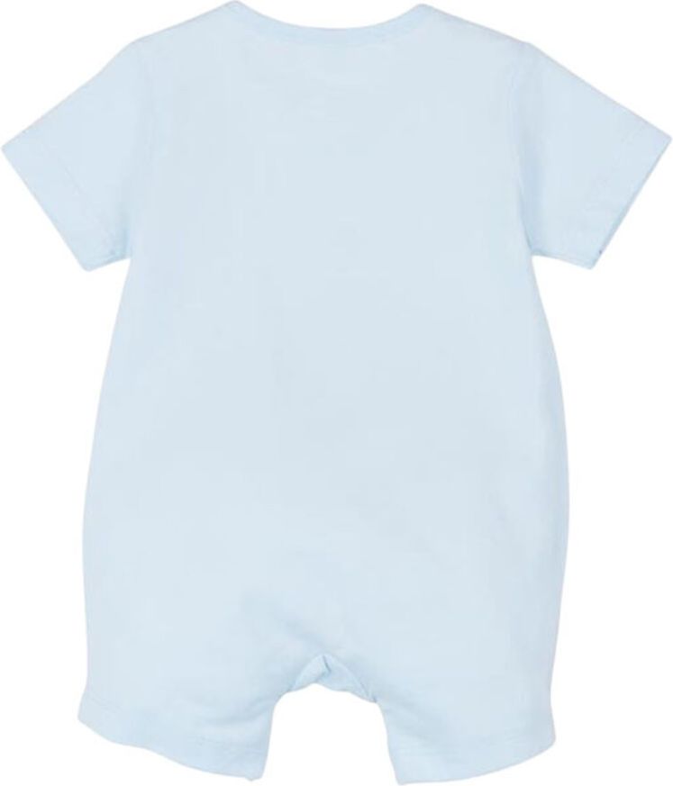 BOBOLI Krátký letní overálek králíčci, 62 cm - bleděmodrá/potisk, kluci - obrázek 1