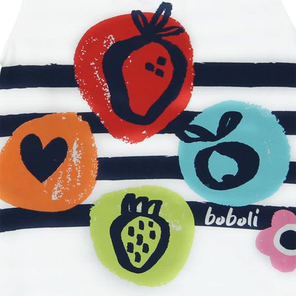 BOBOLI Dívčí šaty krátký rukáv, 80 cm - bílá/potisk, holky - obrázek 3