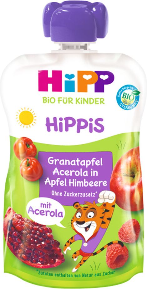 HiPP BIO Jablko-Maliny-Granátové jablko-Acerola od uk. 1. roku, 100 g - obrázek 1