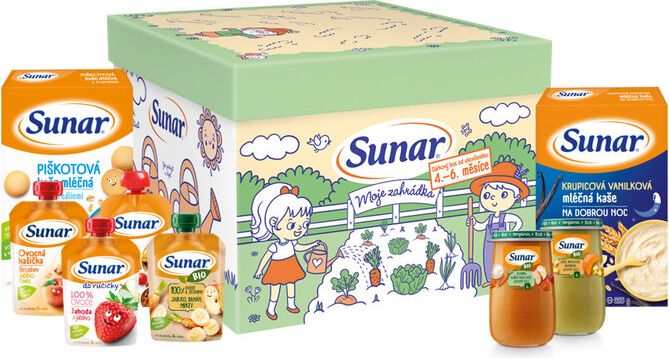SUNAR Hravý Sunar box Moje zahrádka s dětskou výživou od uk. 4.-6. m - obrázek 1