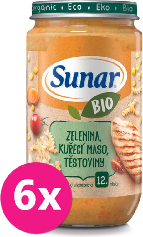 6x SUNAR BIO Zelenina, těstoviny, kuřecí maso 235 g - obrázek 1