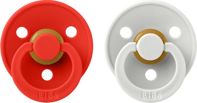 BIBS Colour dudlíky z přírodního kaučuku 2 ks, velikost 2, Candy Apple/Haze - obrázek 1