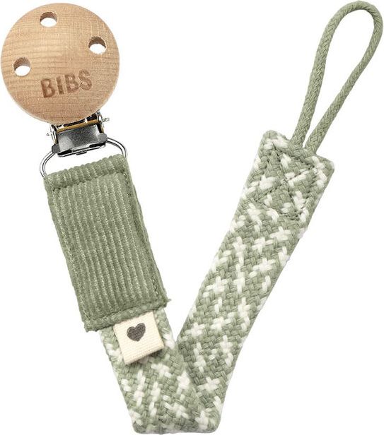 Bibs Paci Braid klip na dudlík sage ivory - obrázek 1