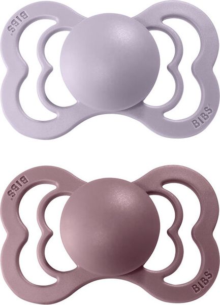 BIBS Supreme dudlíky ortodontické ze silikonu 2 ks, velikost 2, Dusky Lilac/Heather - obrázek 1