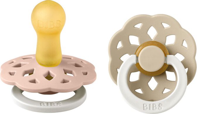 BIBS Boheme dudlíky z přírodního kaučuku 2 ks velikost 2, Blush nočný/Vanilla nočný - obrázek 1