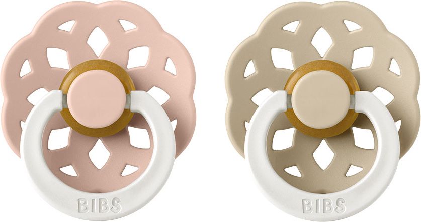 BIBS Boheme dudlíky z přírodního kaučuku 2 ks velikost 2, Blush nočný/Vanilla nočný - obrázek 2