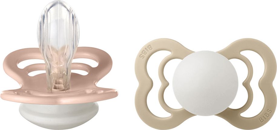 BIBS Supreme dudlíky ortodontické ze silikonu 2 ks, velikost 2, Blush nočný/Vanilla nočný - obrázek 2