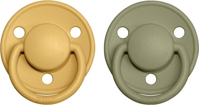 BIBS De Lux dudlíky z přírodního kaučuku 2 ks, velikost 2, Honey Bee/Olive - obrázek 1