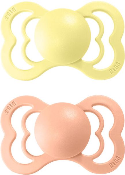 BIBS Supreme dudlíky ortodontické ze silikonu 2 ks, velikost 2, Sunshine/Peach Sunset - obrázek 1