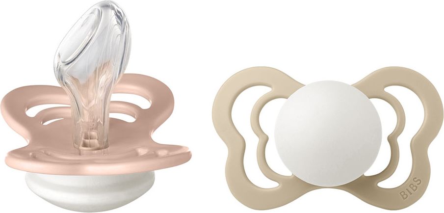 BIBS Couture dudlíky ortodontické ze silikonu 2 ks, velikost 2, Blush nočný/Vanilla nočný - obrázek 2