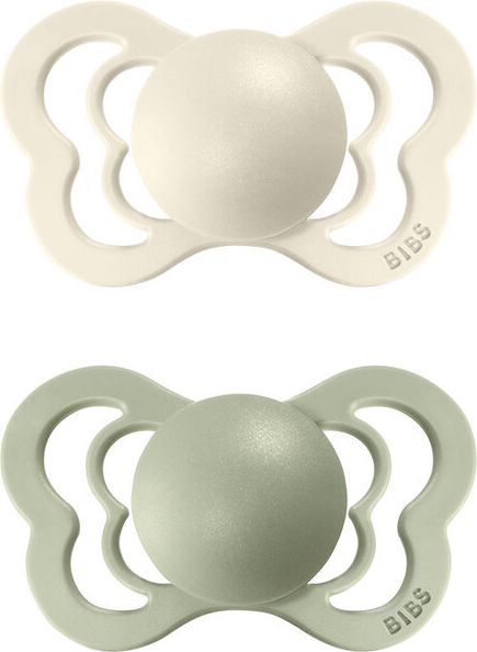 BIBS Couture dudlíky ortodontické ze silikonu 2 ks, velikost 2, Ivory/Sage - obrázek 1