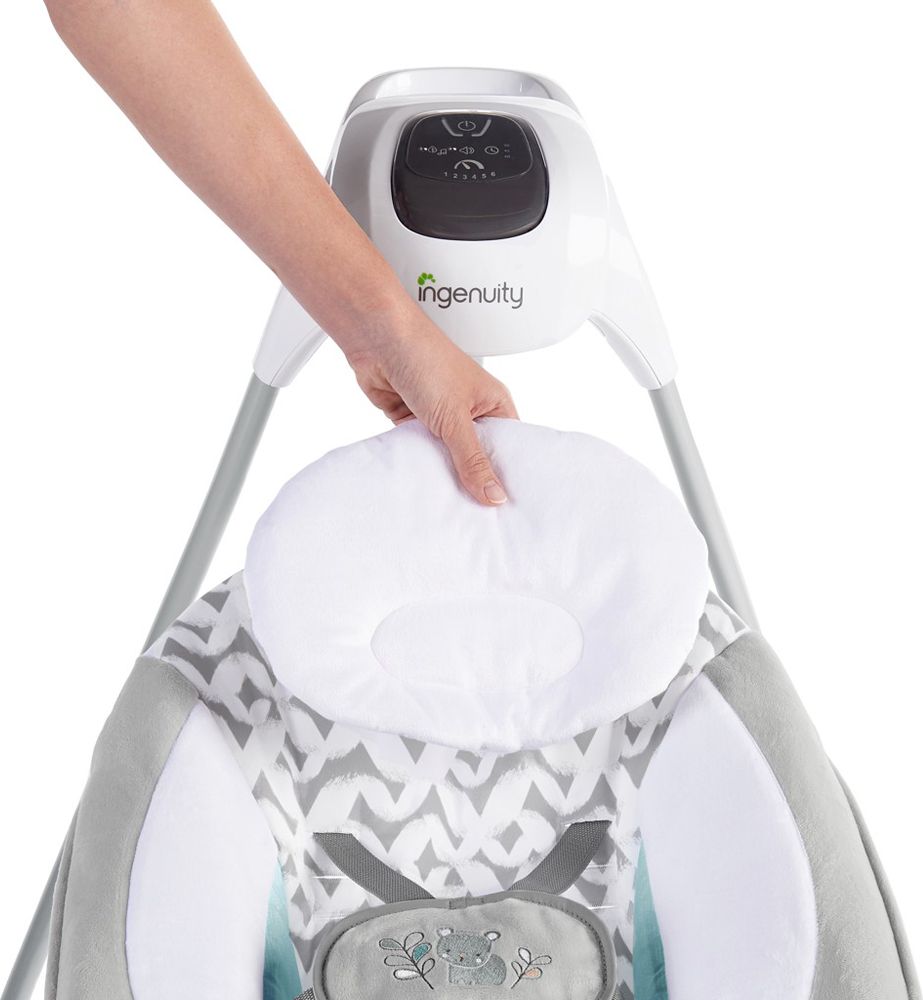 INGENUITY Houpačka velká s vibračním houpatkom a melodií USB 2v1 Raylan 0 m+, do 9 kg - obrázek 10