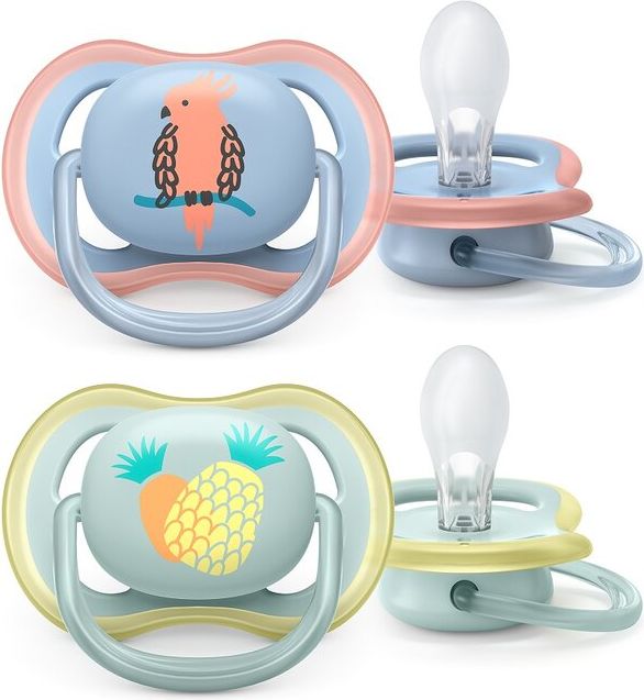 Philips AVENT Šidítko Ultra air Obrázek 0-6m chlapec (papoušek), 2 ks - obrázek 1