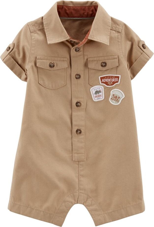 CARTER'S Overal letní krátký rukáv Khaki Adventure kluk 9m - obrázek 1