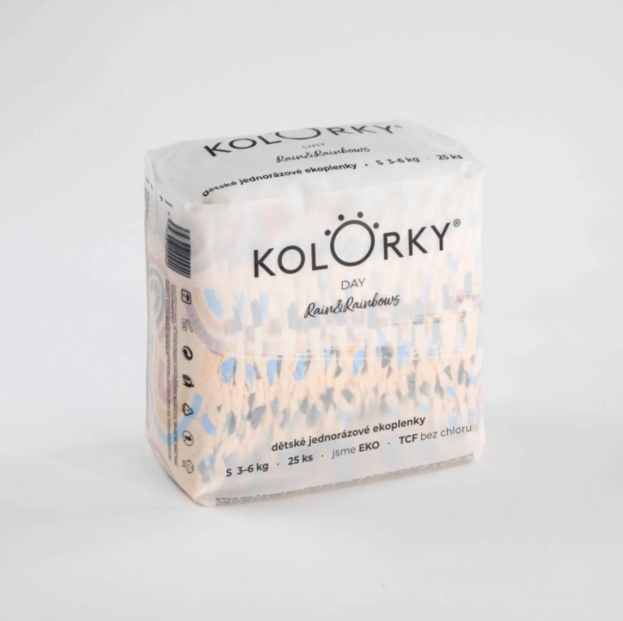 4x KOLORKY DAY Pleny jednorázové eko, déšť&duhy S (3-6 kg) 25 ks - obrázek 8