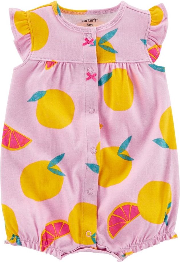 CARTER'S Overal letní krátký rukáv Purple Lemon holka 12m - obrázek 1