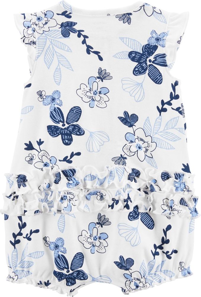 CARTER'S Overal letní krátký rukáv Blue Flowers holka 18m - obrázek 2