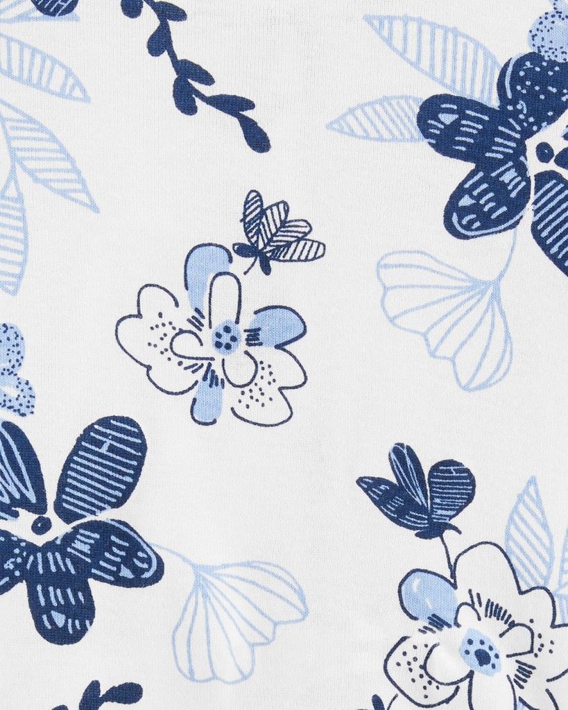 CARTER'S Overal letní krátký rukáv Blue Flowers holka 18m - obrázek 3