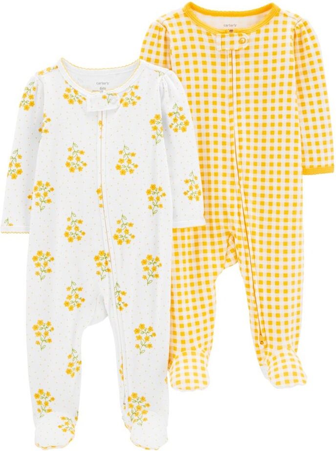 CARTER'S Overal na zip Sleep & Play Yellow Flowers holka 2ks 6m - obrázek 1