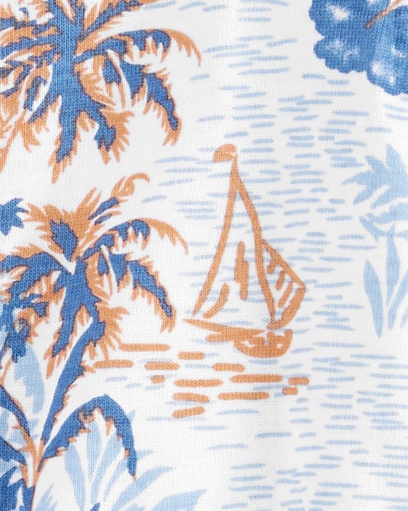 CARTER'S Overal bez nožiček na druky Sleep&Play Blue Palm kluk 6m - obrázek 2