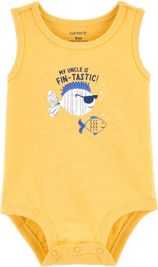 CARTER'S Body bez rukávů Yellow Fish kluk 18m - obrázek 1