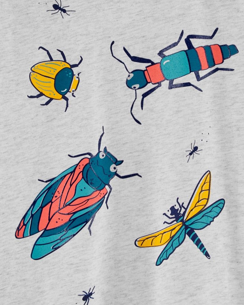 CARTER'S Triko krátký rukáv Grey Bug kluk 9m - obrázek 2