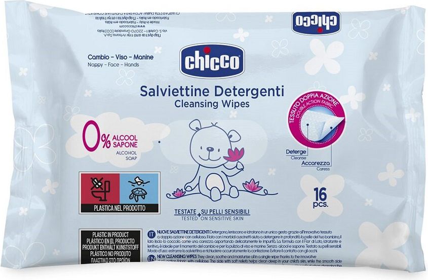CHICCO Krém na dětský zadeček 100 ml + Dětské čisticí vlhčené ubrousky, 16 ks - obrázek 4