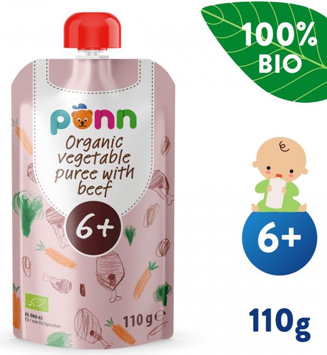 SALVEST Põnn BIO Hovězí maso se zeleninovým pyré 3 x 110 g - obrázek 3