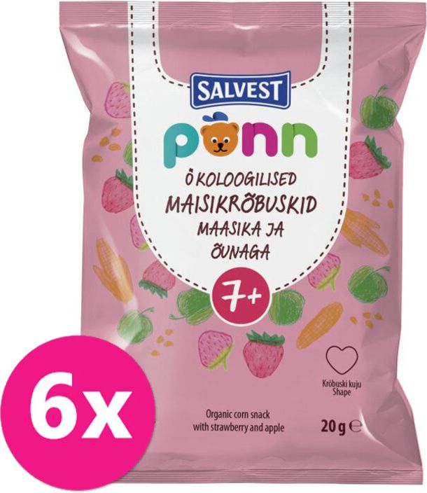 SALVEST Põnn BIO Křupky jahodové 6 x 20 g - obrázek 1