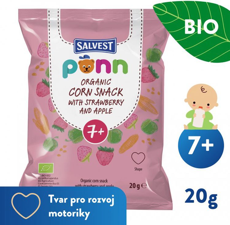 SALVEST Põnn BIO Křupky jahodové 6 x 20 g - obrázek 3