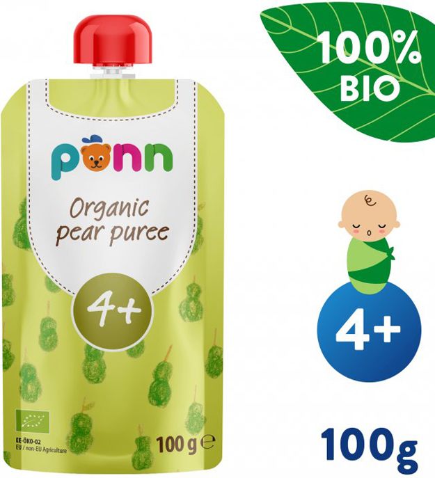 Salvest Põnn SALVEST Ponn BIO Hruška 100% 3 x 100 g - obrázek 4