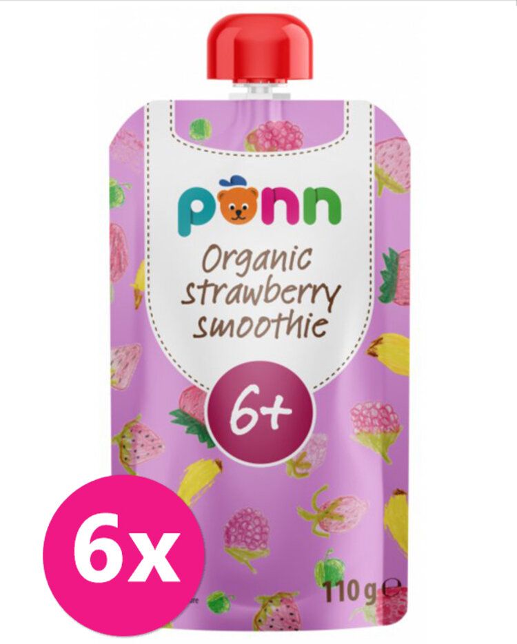 Salvest Põnn BIO Ovocné pyré s malinami 6 x 110 g - obrázek 1
