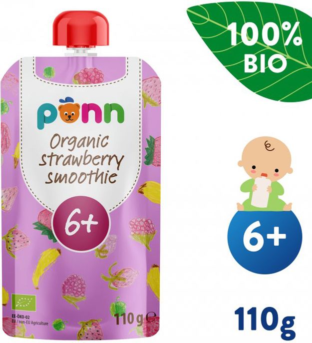 Salvest Põnn SALVEST Ponn BIO Ovocné pyré s malinami 3 x 110 g - obrázek 4