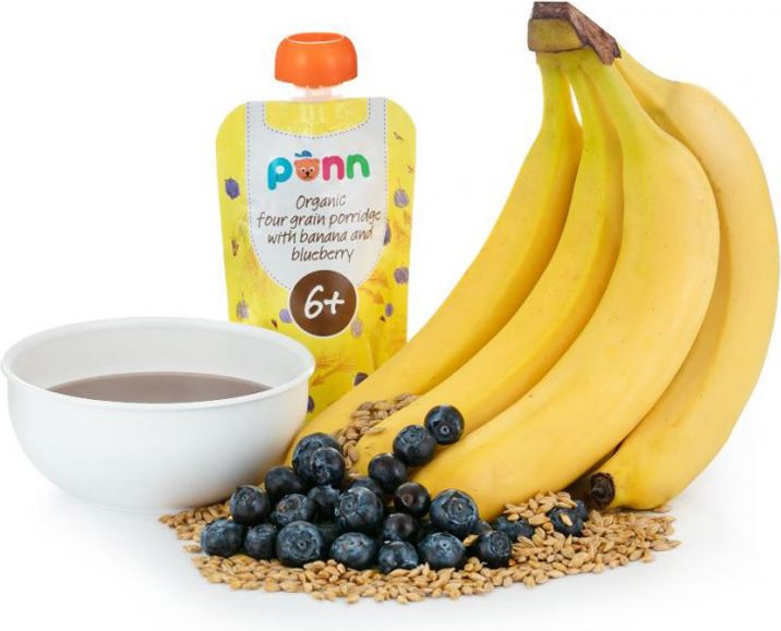 Salvest Põnn SALVEST Ponn BIO Pyré Banán s borůvkou a obilnými vločkami 3 x 110 g - obrázek 3