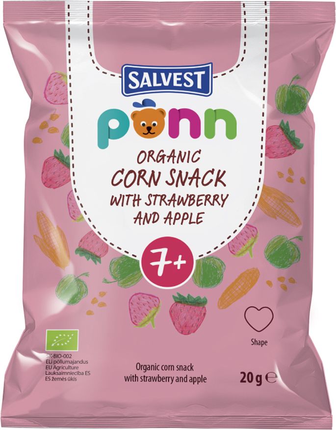 SALVEST Põnn BIO Křupky jahodové 3 x 20 g - obrázek 2