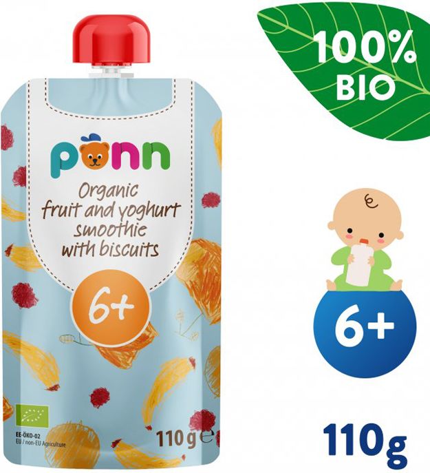Salvest Põnn BIO Ovocné smoothie s jogurtem a sušenkami 6 x 110 g - obrázek 4
