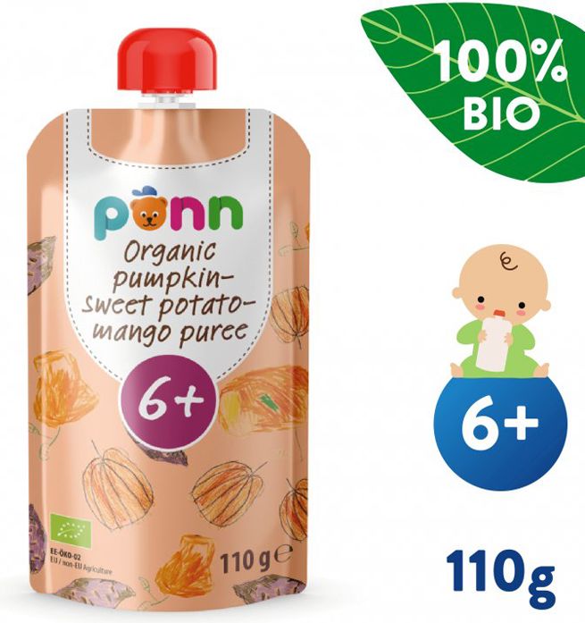 SALVEST Põnn BIO Pyré z dýně, brambor a manga 3 x 110 g - obrázek 4