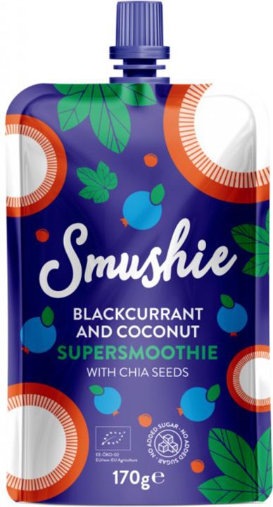 Salvest Smushie BIO Ovocné smoothie s černým rybízem, kokosovým mlékem a chia semínky 3 x 170 g - obrázek 2