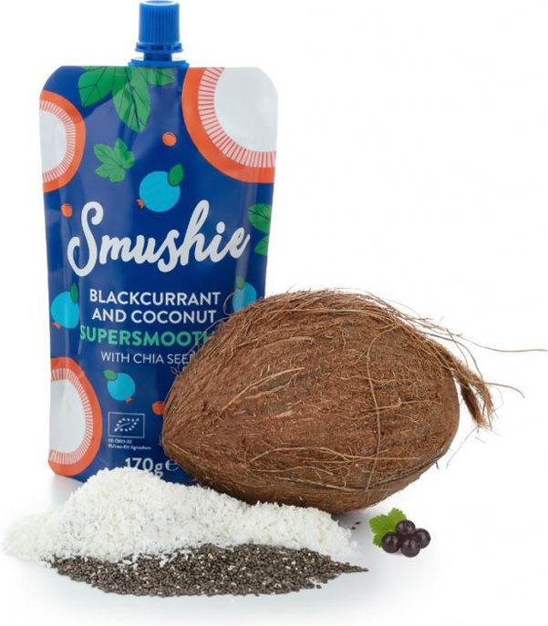 Salvest Smushie BIO Ovocné smoothie s černým rybízem, kokosovým mlékem a chia semínky 3 x 170 g - obrázek 4