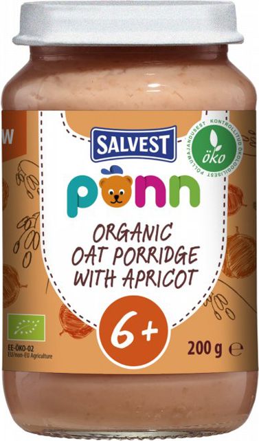 Salvest Põnn BIO Meruňky s ovesnými vločkami 6 x 200 g - obrázek 2