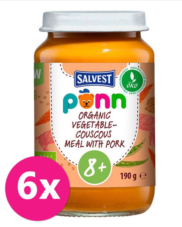 Salvest Põnn BIO Vepřové maso s kuskusem a zeleninou 6 x 190 g - obrázek 1